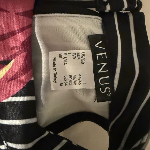 VENUS Black Striped Wide-Leg Pants with Pink Floral Print and top - Picture 10 of 10